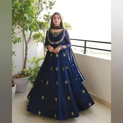 3 Pcs Women's Stitched Organza Embroidered Maxi Suit