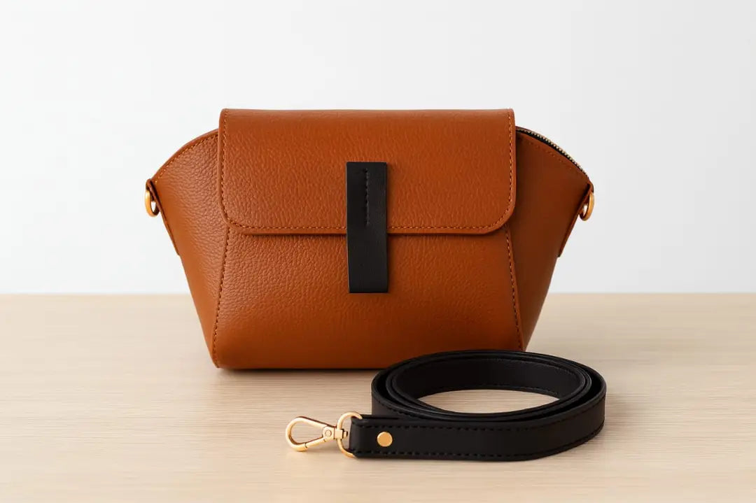Girl's Faux Leather Plain Satchel Bag