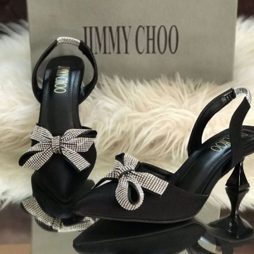 Women's Rhinestone Bow Slingback Heels | Embellished Pointed Toe Pumps